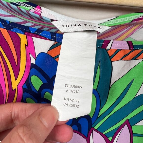 Trina Turk Paradise Plume Tunic Swim Cover Up One Size Tropical Beach Vacation - Picture 9 of 10